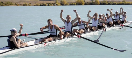 Christ College Christchurch #o1 crew celebrate the win over rivals Kings College and Hamilton Boys High in the 2006 Maardi Cup  © SIR+photosouth@xtra.co.nz
